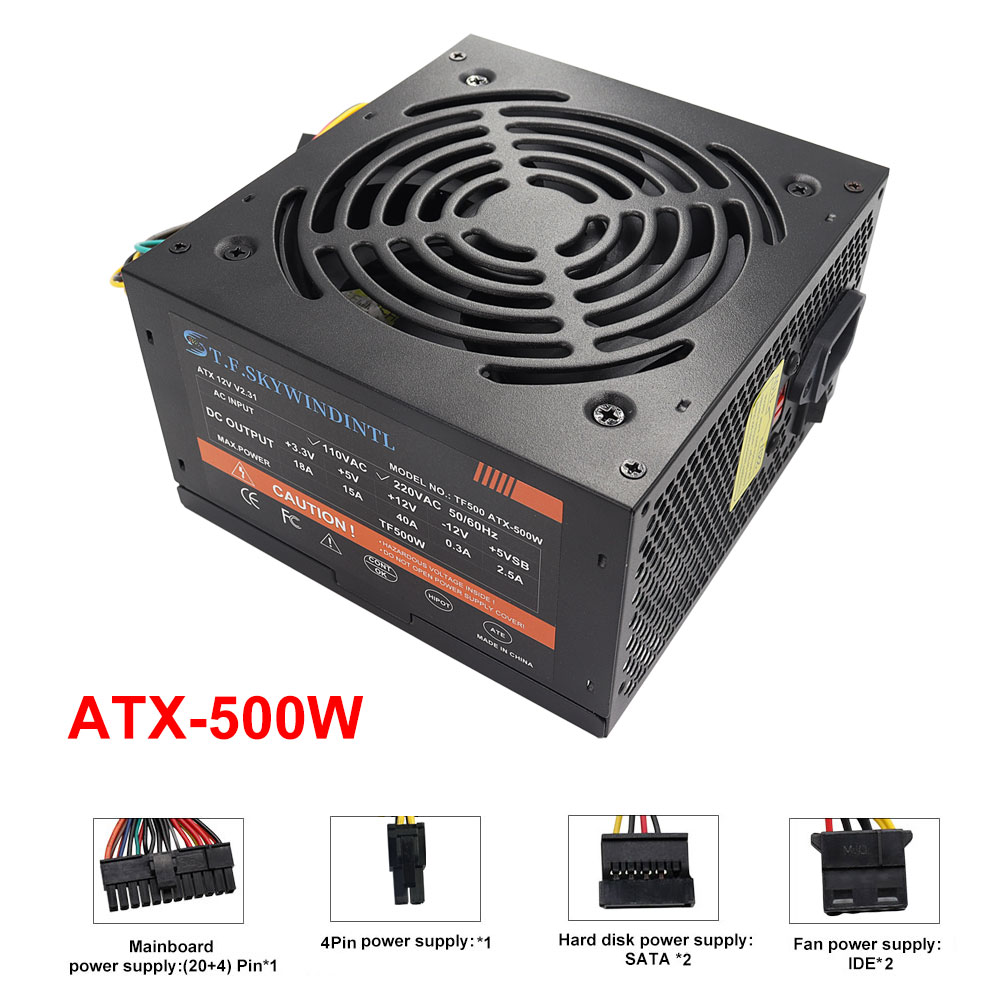 저렴한 500W 블랙 ATX 데스크탑 게이밍 PC 파워 - Power Supply 650W 리뷰 및 가격